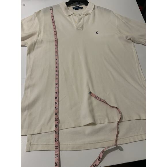 Polo Ralph Lauren~Men’s Short Sleeve Collared Preppy~XL Logo Cream - Picture 6 of 9